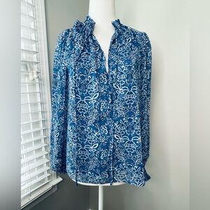 NWT Pinch x AVARA Shirley Blue Blouse